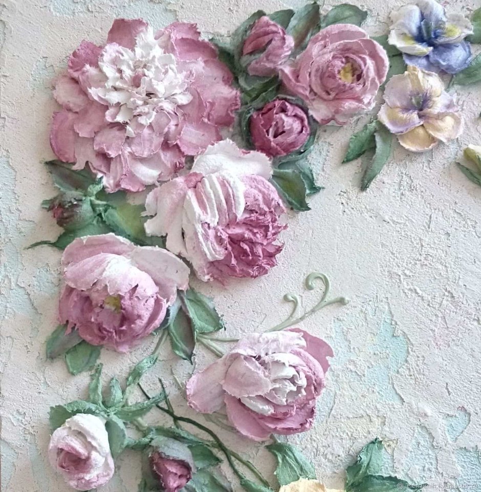Скульптурная живопись розы