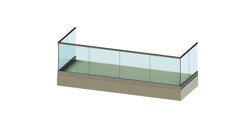 Цельностеклянные ограждения на зажимном профиле