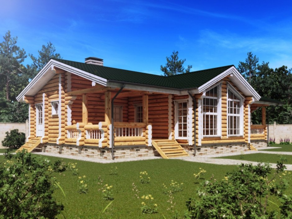 Дом баня из оцилиндрованного бревна до 120 м