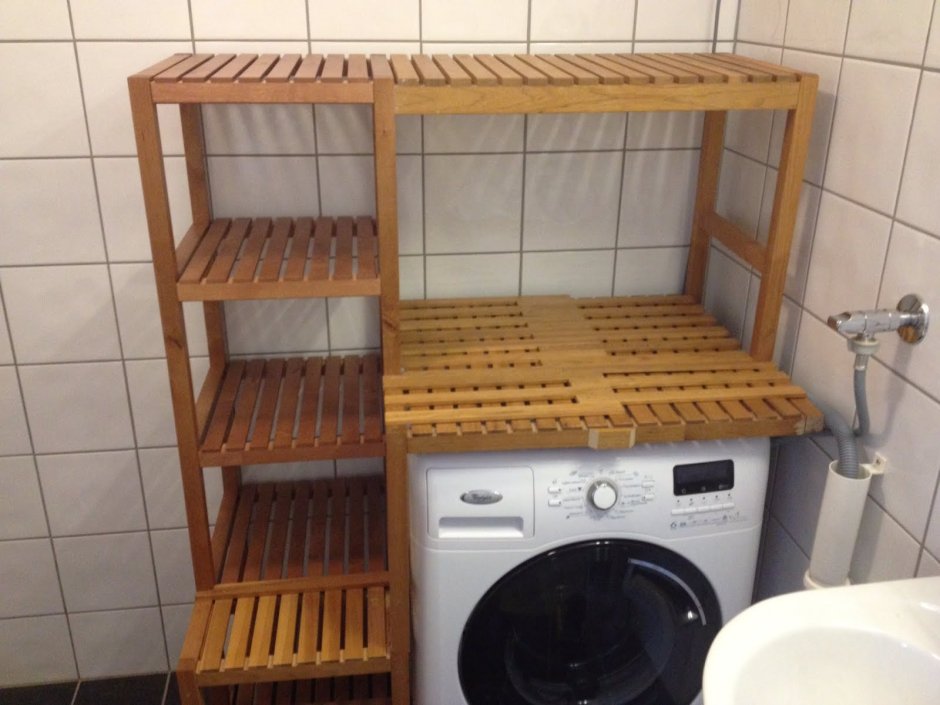 Деревянная полка на стиральную машину