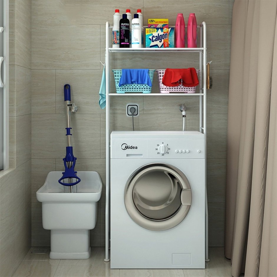 Vetta стеллаж с полками над стиральной машиной, металл, 65х28х152см