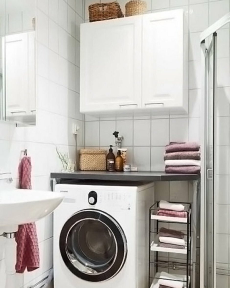 Стиральная машина в ванной комнате