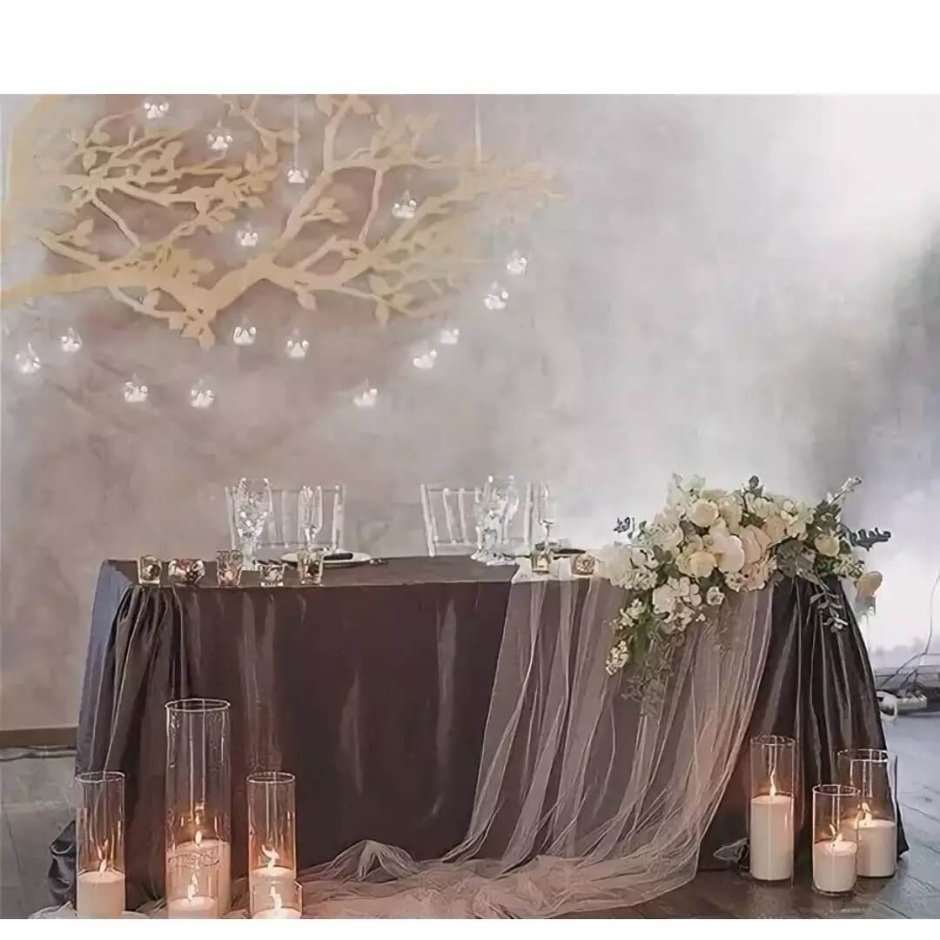Свадебный стол в Серебряном цвете