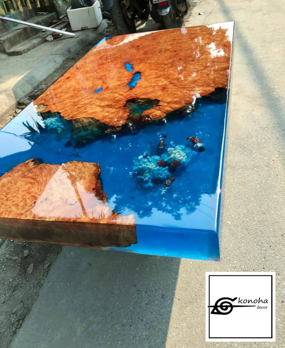 Стол пляж из эпоксидной смолы