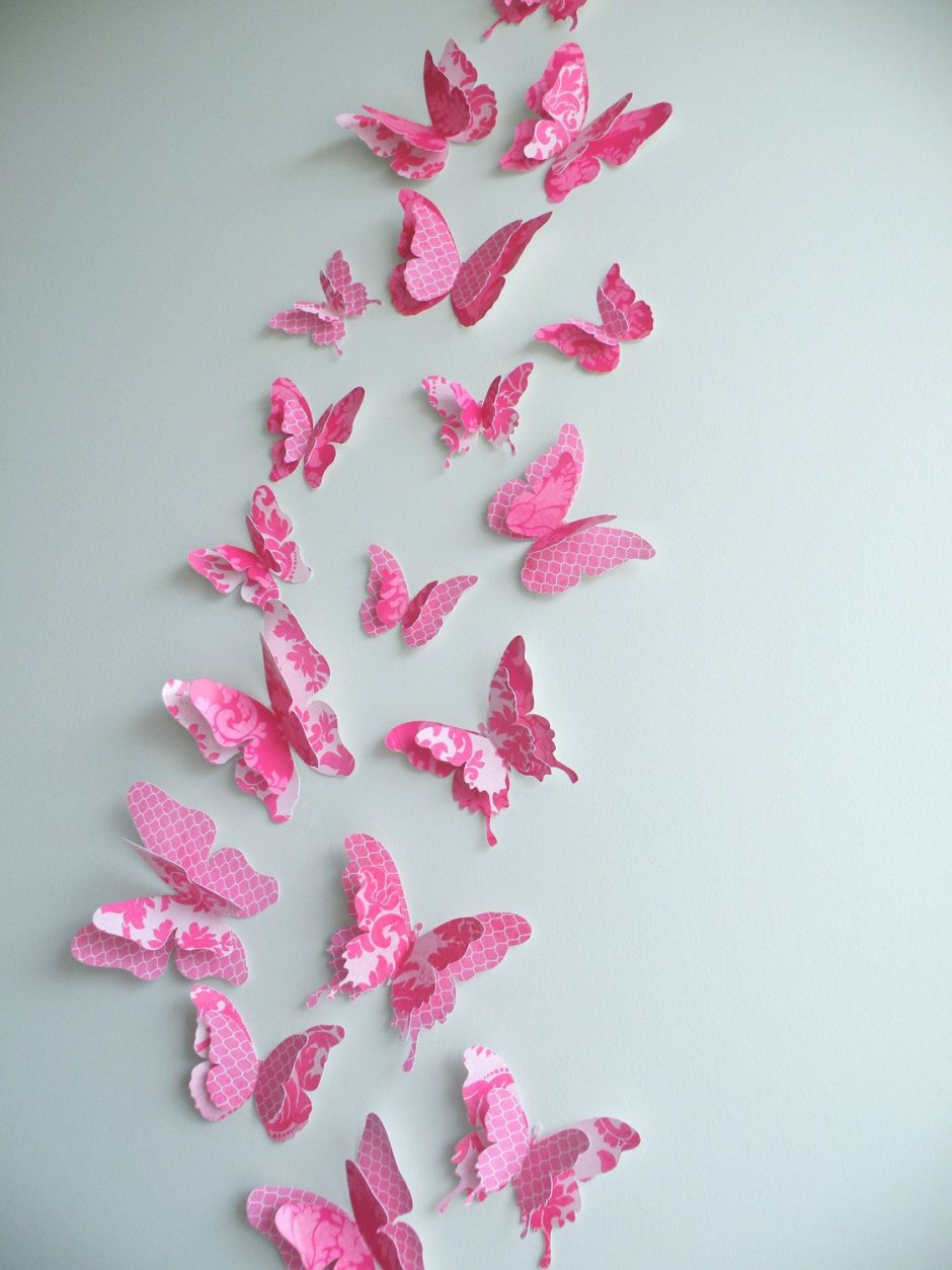 Объемные бабочки на стену