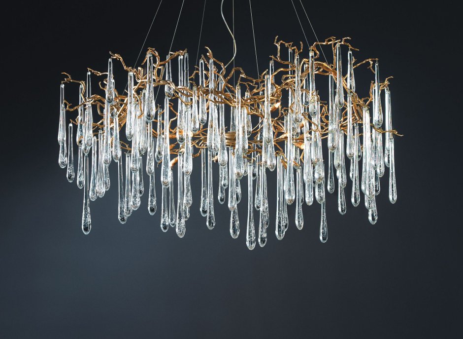 Serip Aqua 15 Lamp Organic bespoke Chandelier