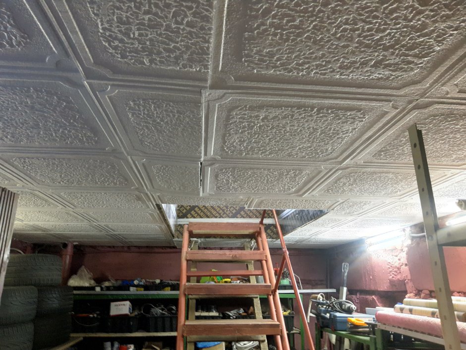 Плитка пенопласт на потолок гаража