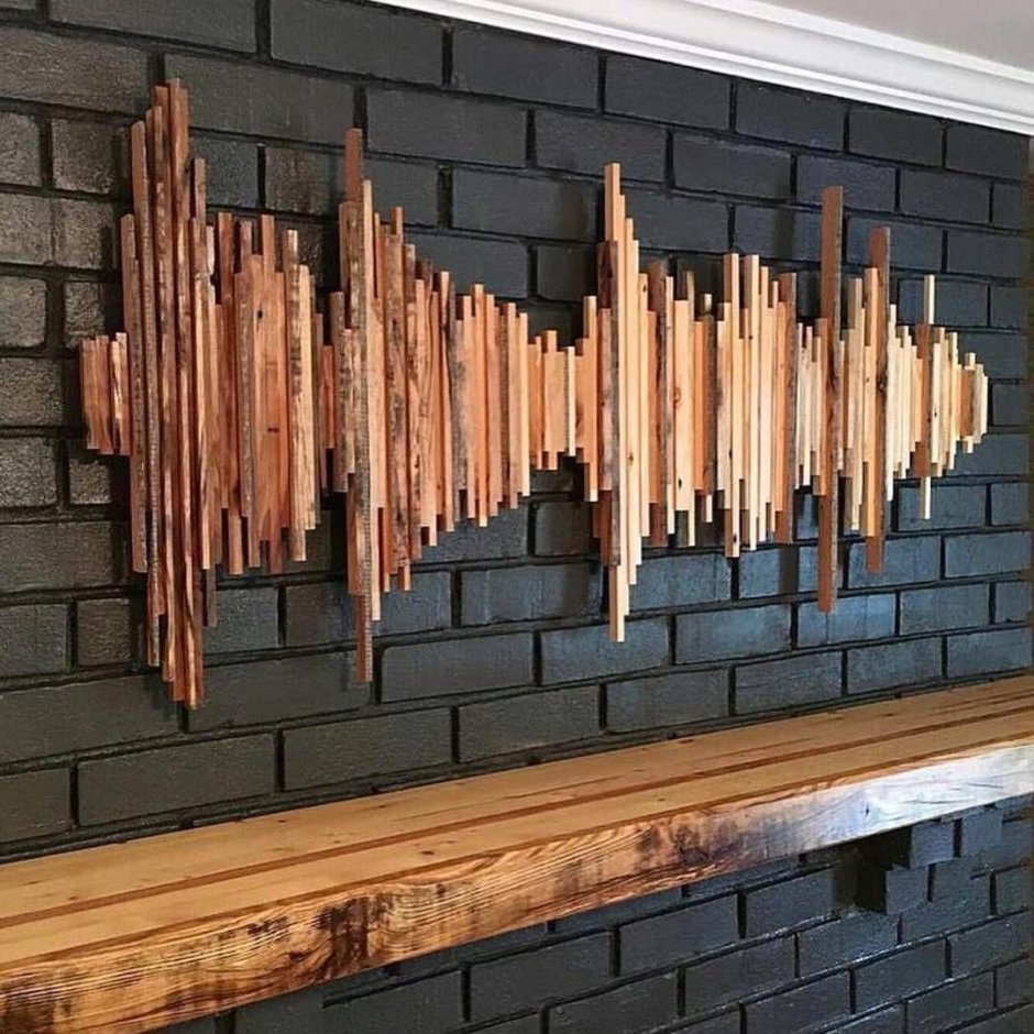 Декор из деревянных реек на стену
