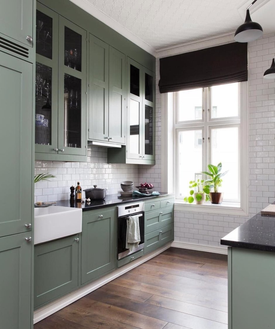 Кухня цвета хаки