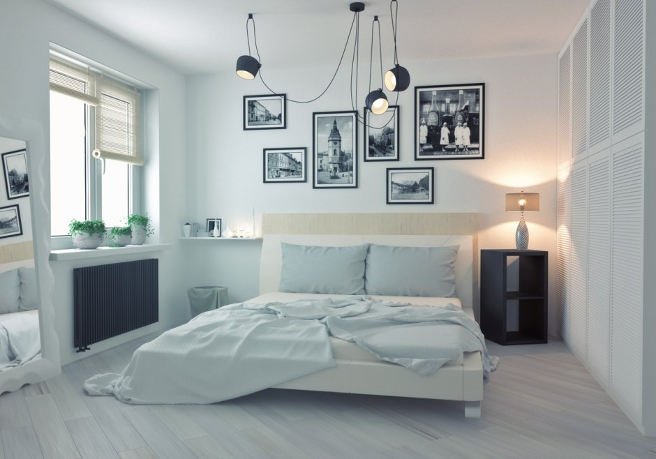 Спальня в скандинавском стиле мятный цвет