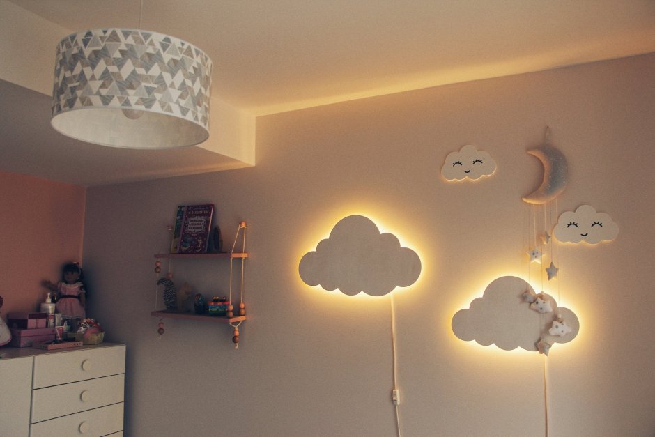 Светильники облака детские на стену