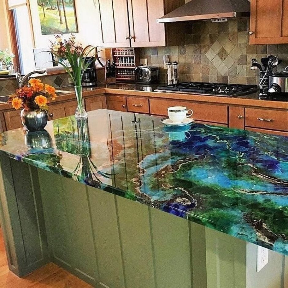 Столешница для кухни из эпоксидной смолы