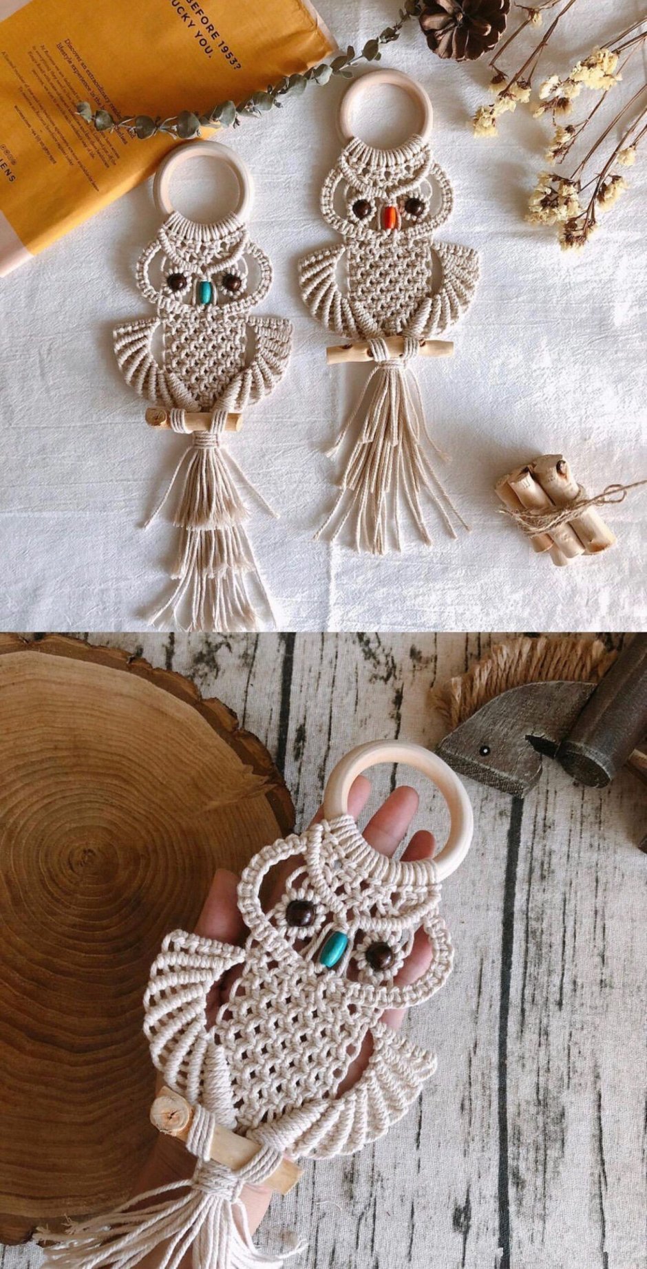 Сова макраме украшение