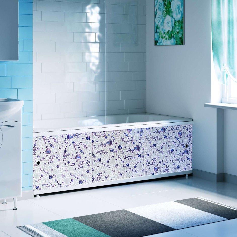 Экран под ванну "Оптима Decor" 1,5 м пластик (034н мозаика Жемчужная)