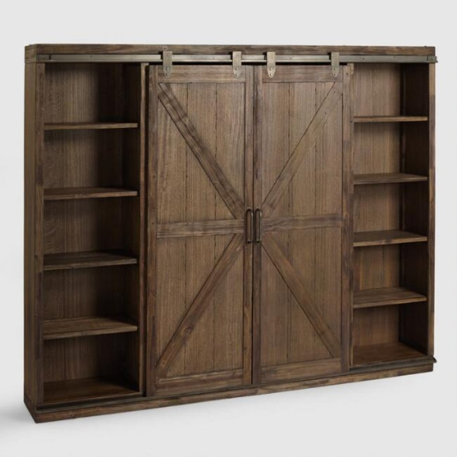 Книжный шкаф с дверцами в стиле лофт