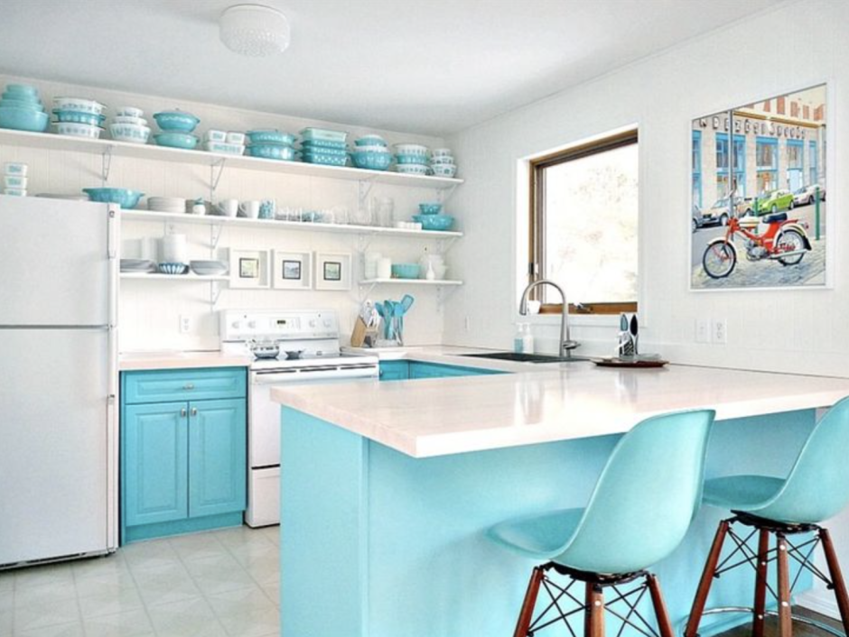 Кухня в голубом цвете