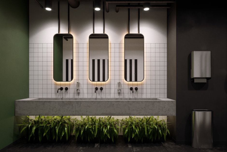 Дизайнерский общественного туалета