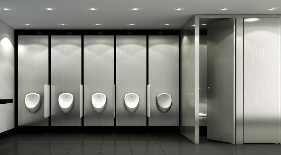 Мужские кабинки туалета