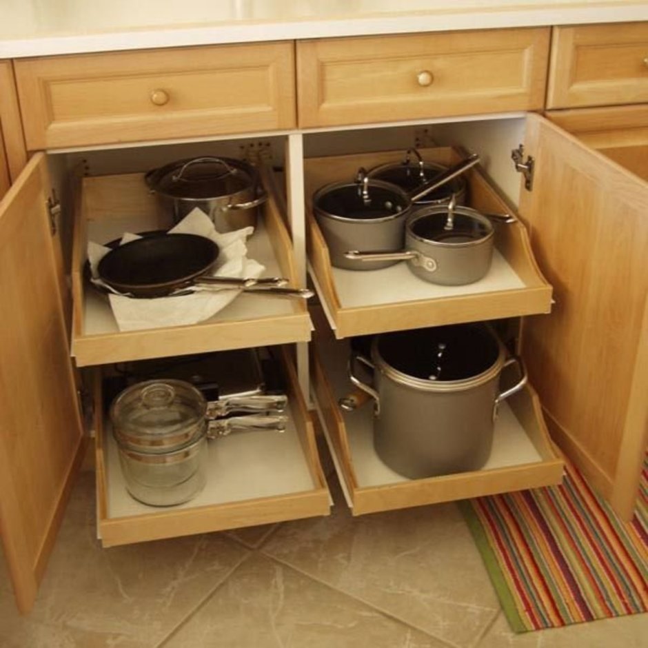 Удобные шкафы для кухни своими
