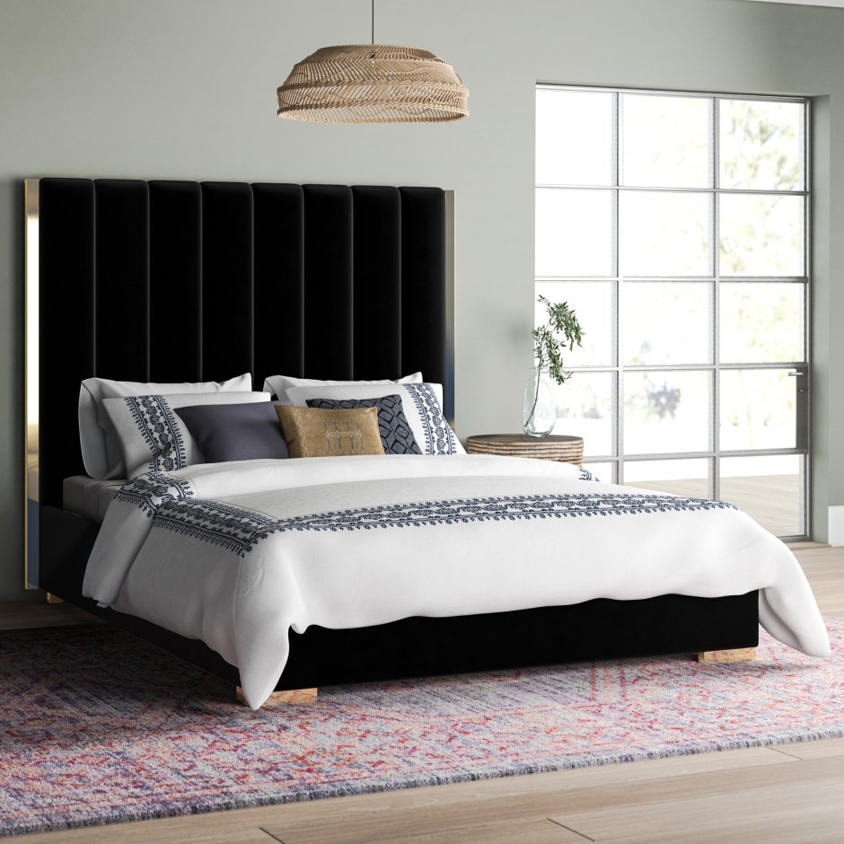 Keya Tufted Upholstered Low profile Standard Bed