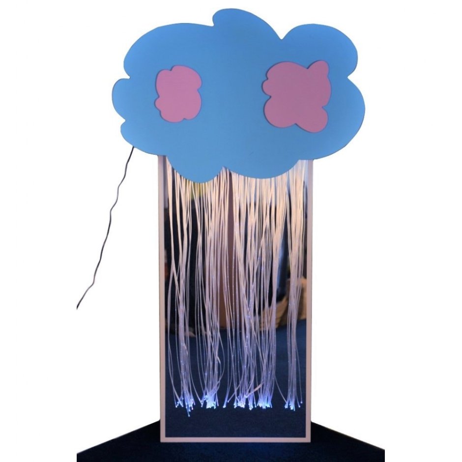 Зеркальное панно с фиброоптическими нитями разноцветный дождь rf021