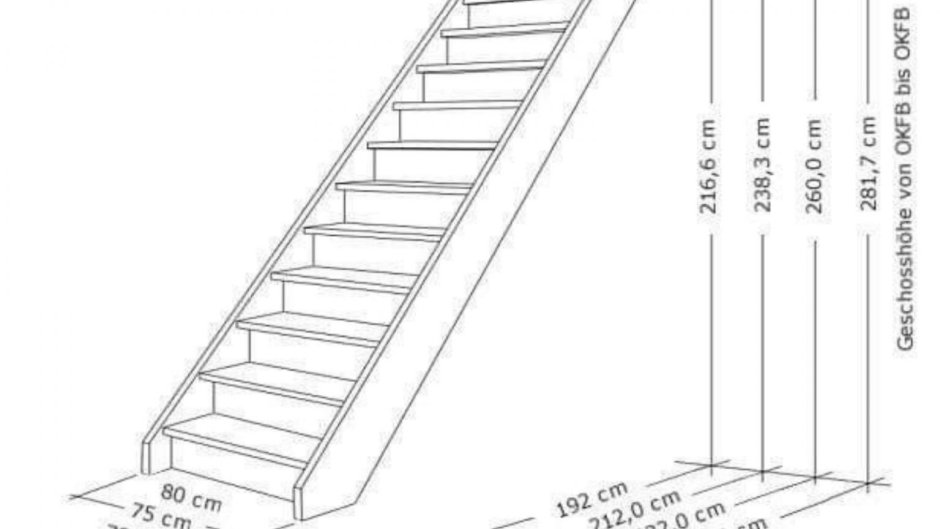 Деревянная одномаршевая лестница чертёж