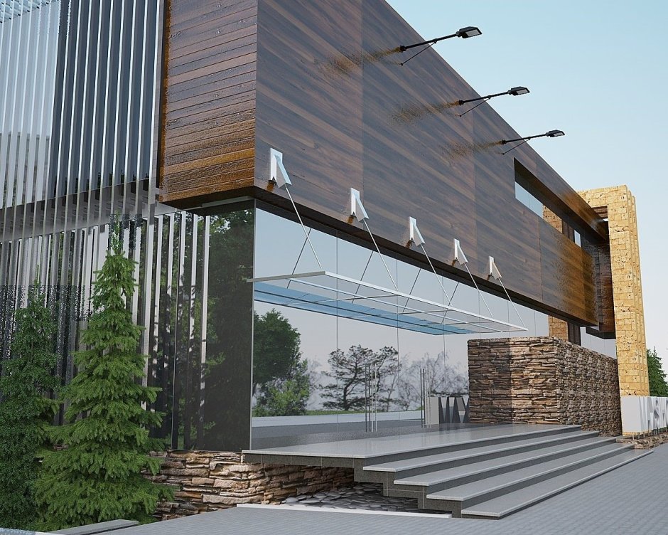 Отделка фасадов общественных зданий