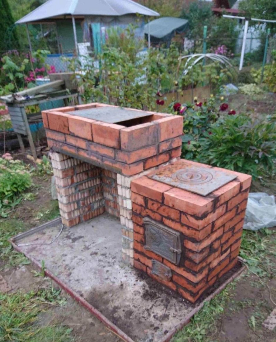Уличная печь для дачи из кирпича