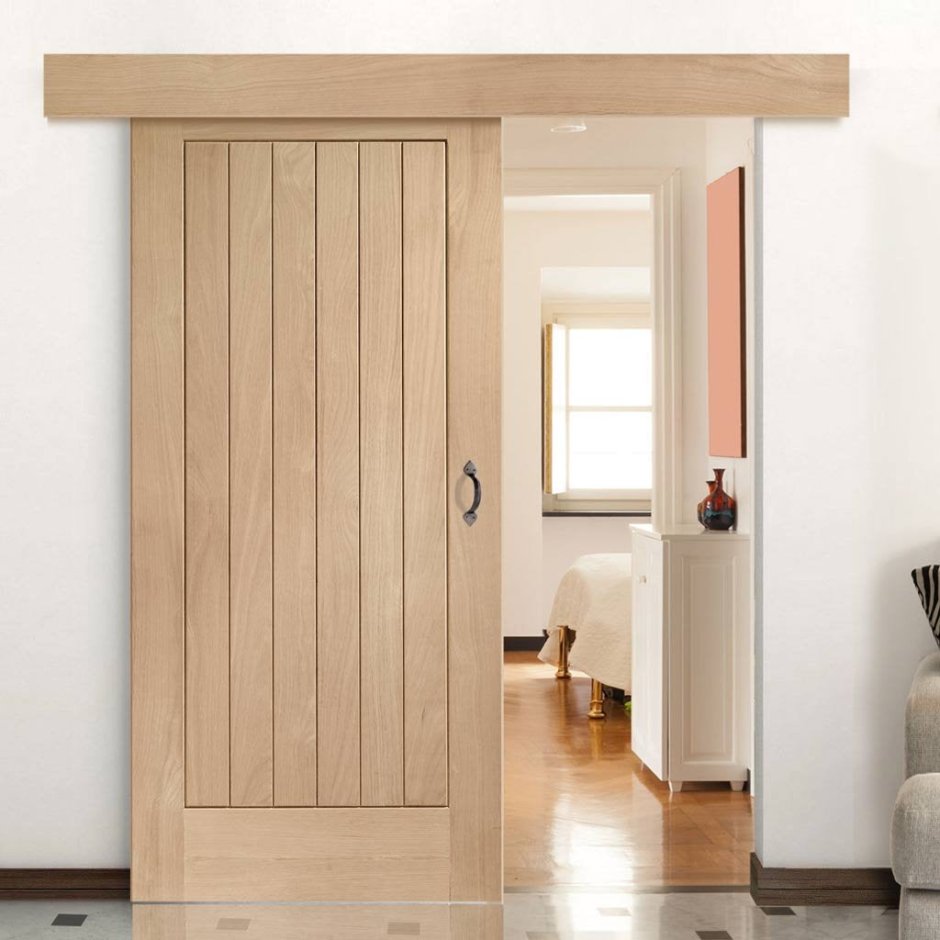 Откатная деревянная дверь