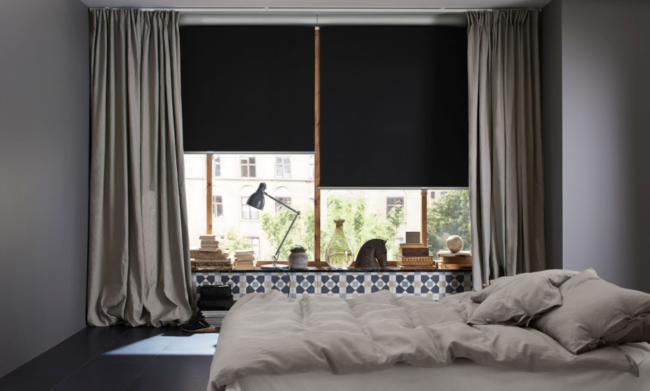 Шторы плотные серые Blackout ikea