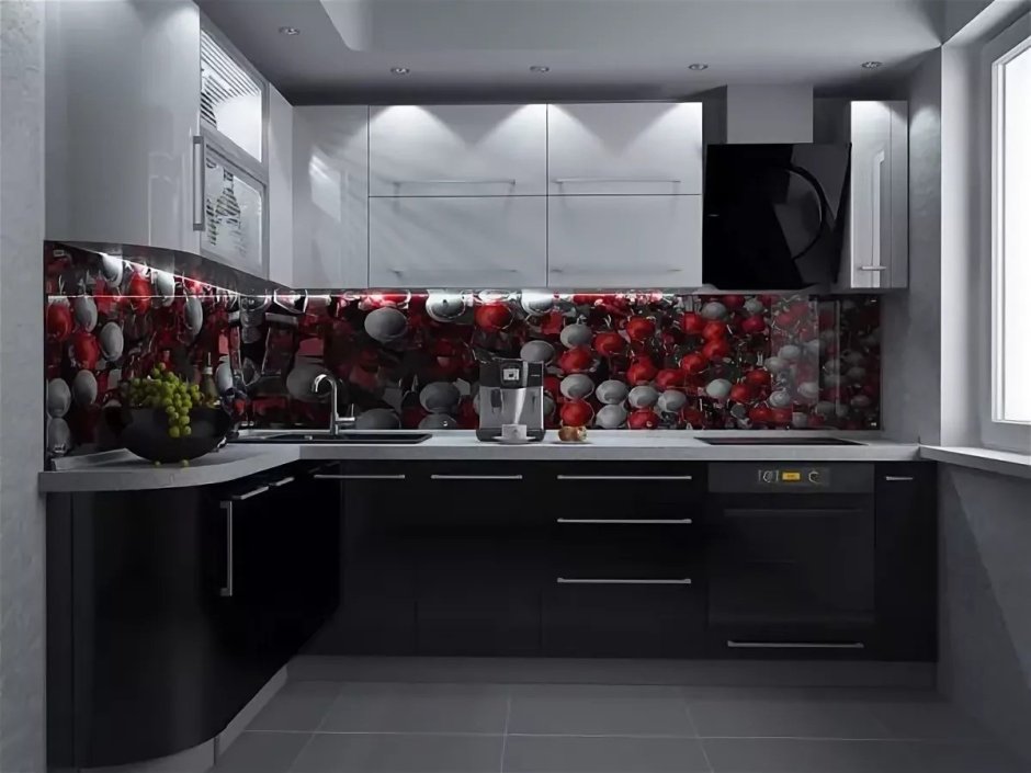 Кухонный фартук черного цвета