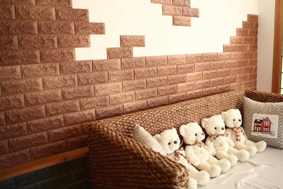3d cамоклеющиеся панели "кирпич Оникс" (Brick Beige-White)