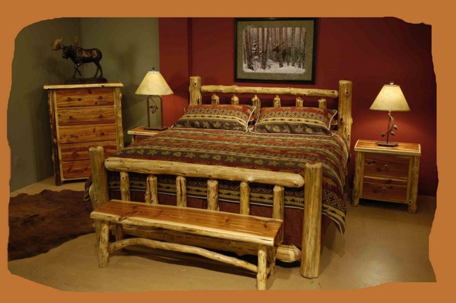 Кровать в деревенском стиле