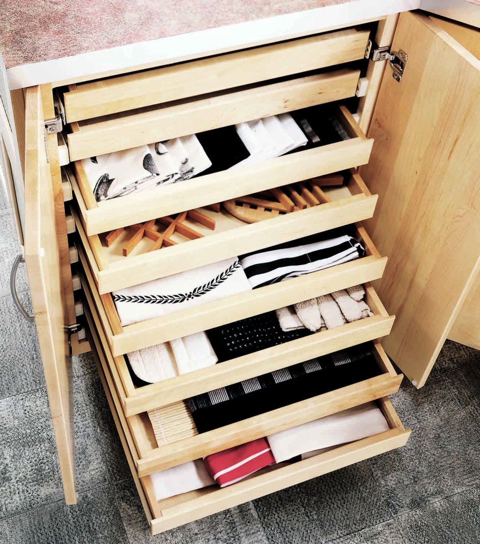 Ящики выдвижные деревянные для кухонных шкафов