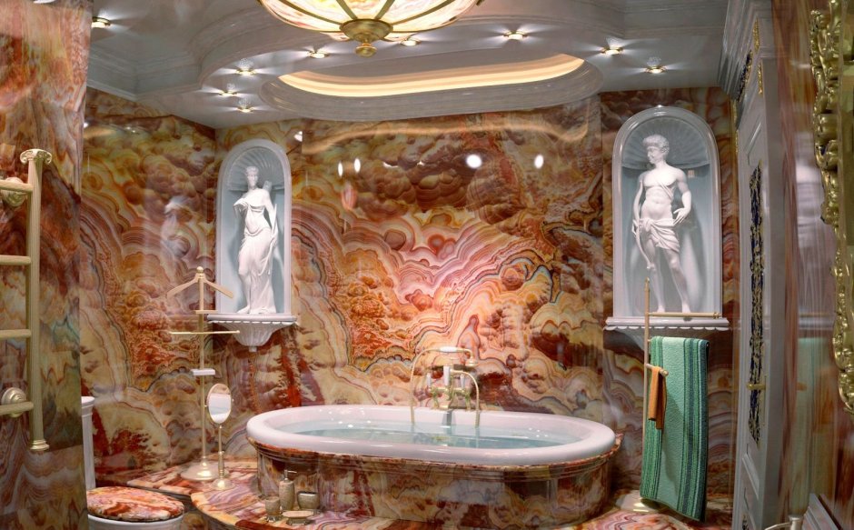 Оникс мраморный ванная