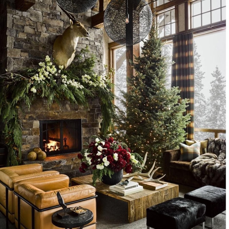 Уютный новогодний камин