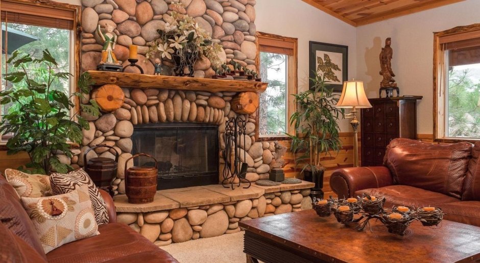 Красивые камины из камня