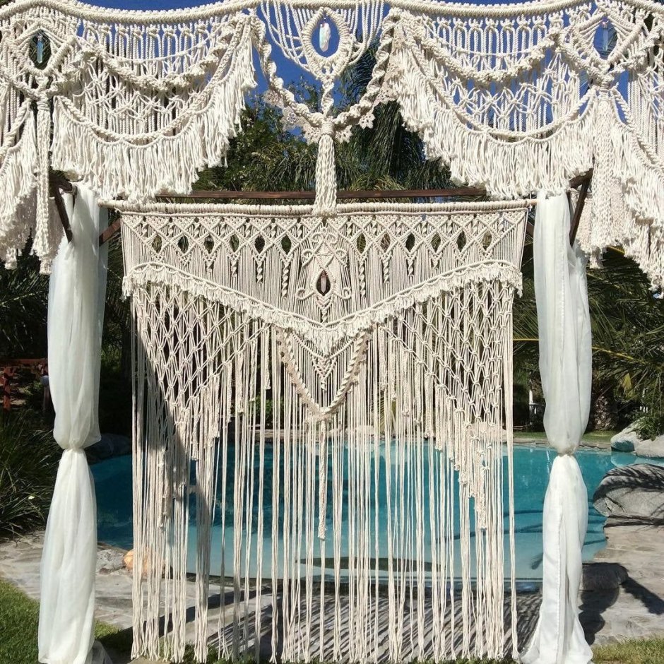 Свадебное платье макраме