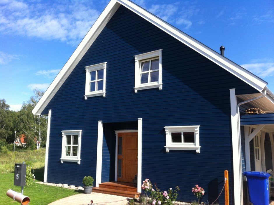 Синий дом в скандинавском стиле