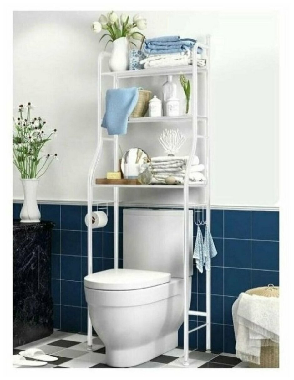 Полка стеллаж напольная над унитазом Toilet Rack