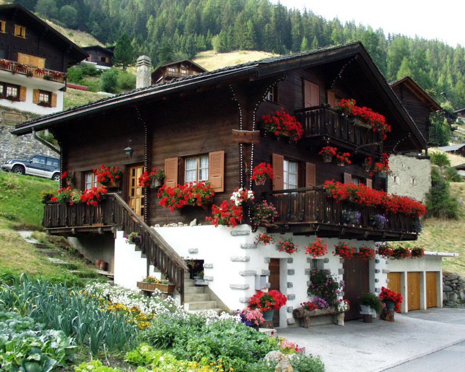Австрия Швейцария Альпы Шале