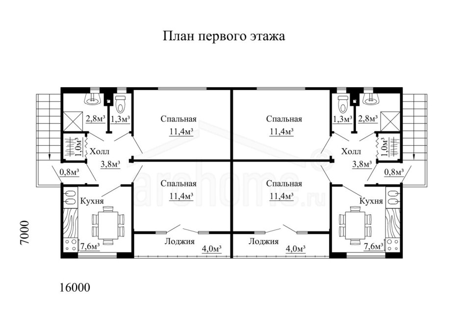 Двухквартирный дом проект