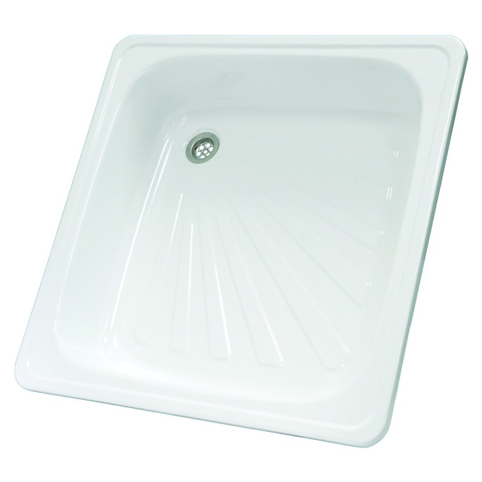 Стальной эмалированный поддон Laguna белый, квадратный 800х800 0203.002с1