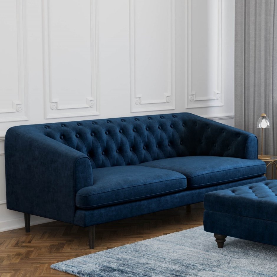 Dark Blue велюр диван