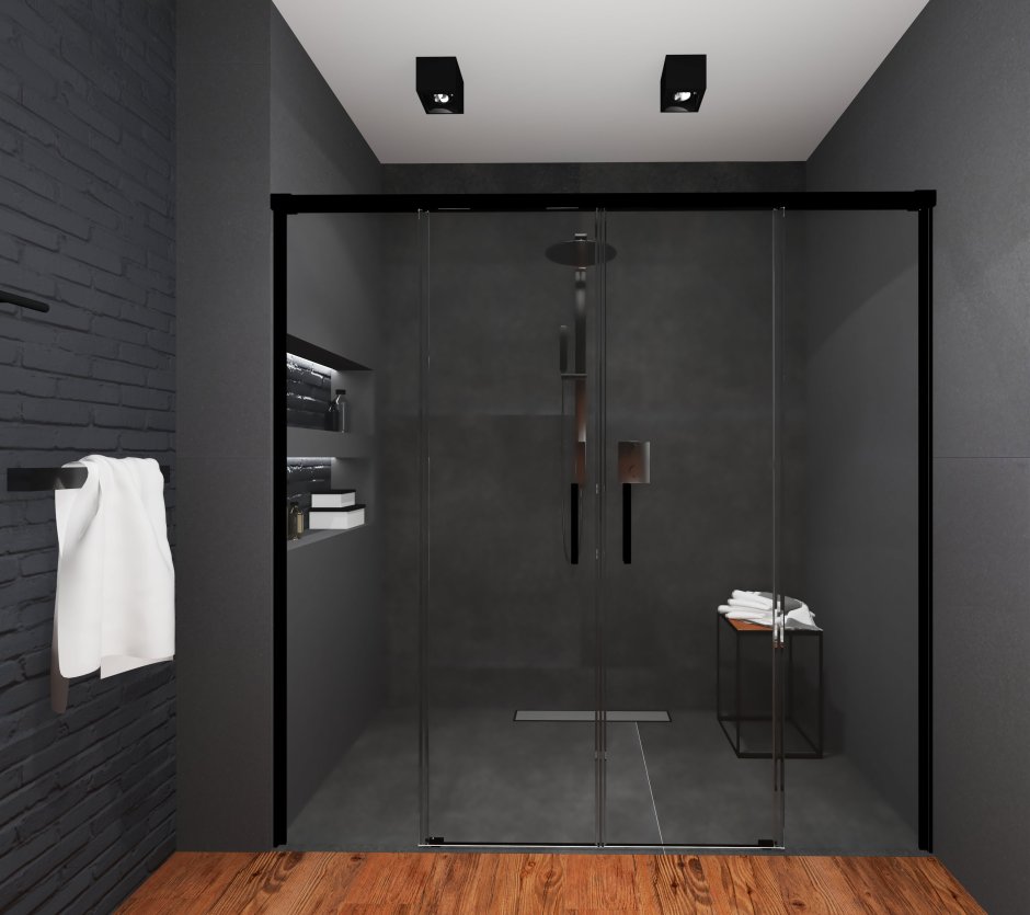 Душевая перегородка Fero Black DWD 1490-1500