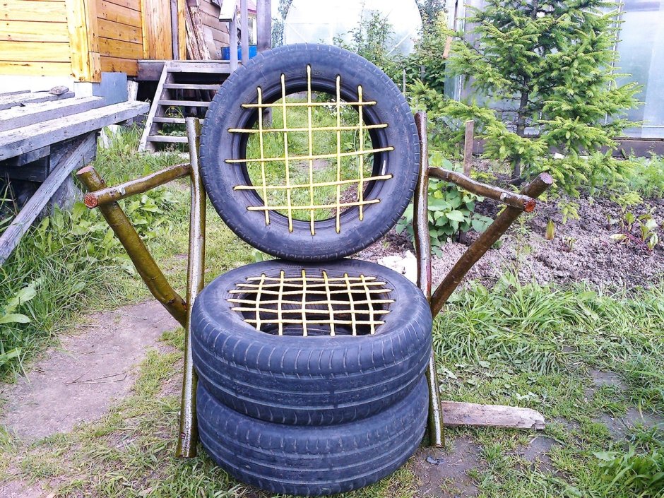 Дачная мебель из колес