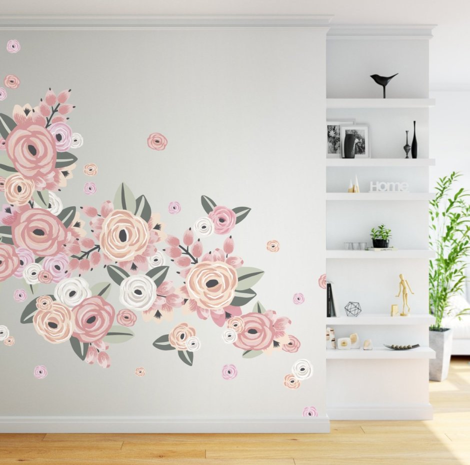 Декоративные наклейки цветы на стену