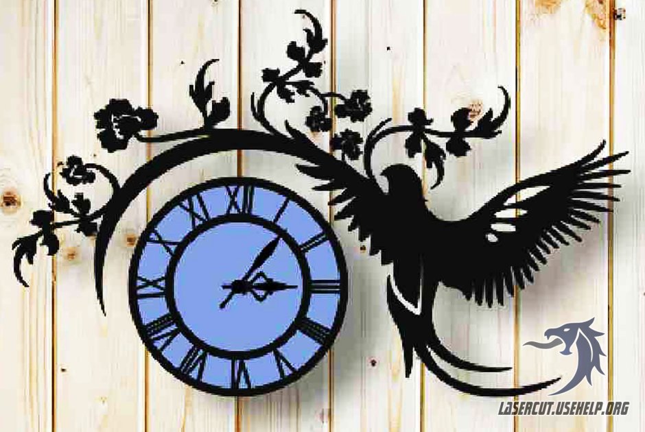 Часы из фанеры с птичками
