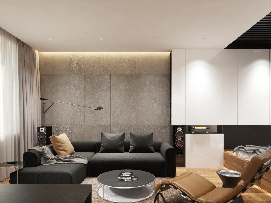 Минимализм в интерьере однокомнатной квартиры в современном стиле