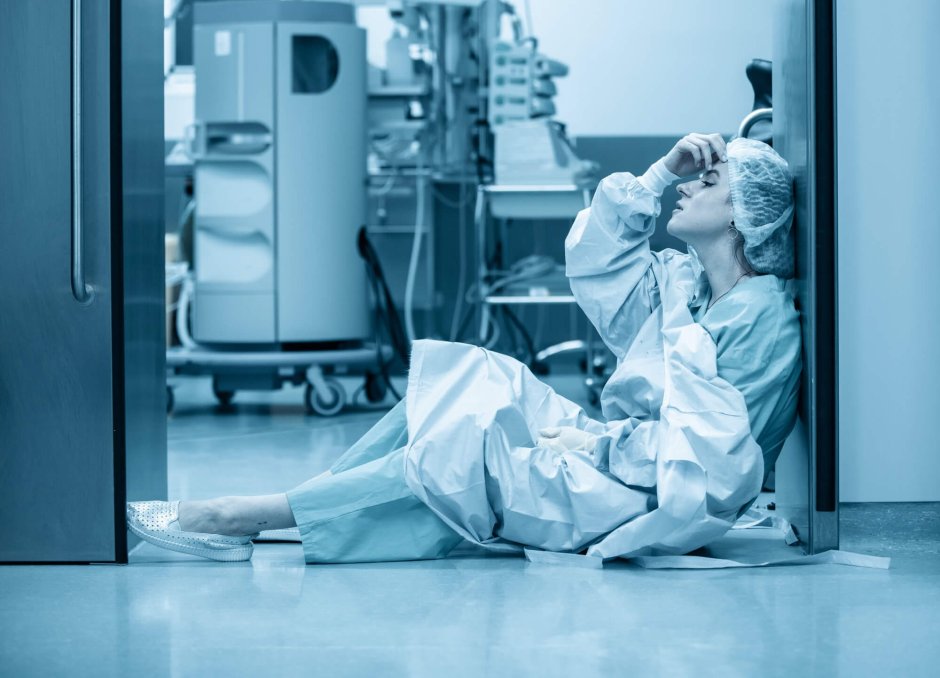 A tired Doctor in the Hospital